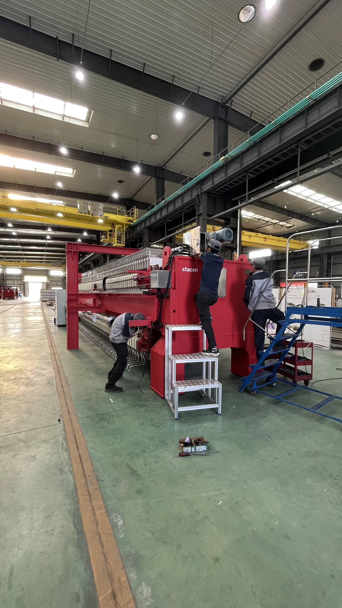 Filter cloth walking filter press workshop commissioning