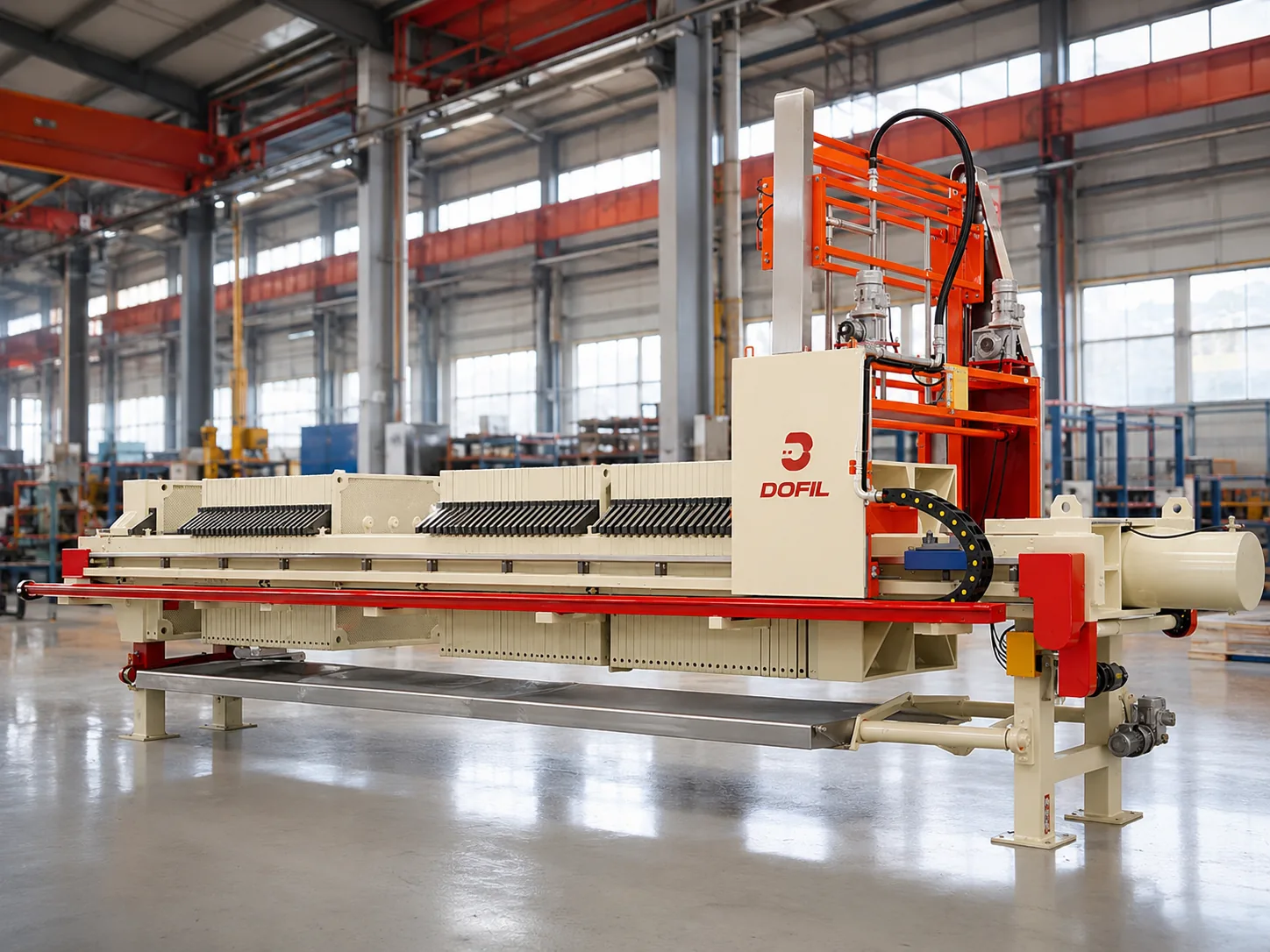 Automatic membrane chamber filter press side structure