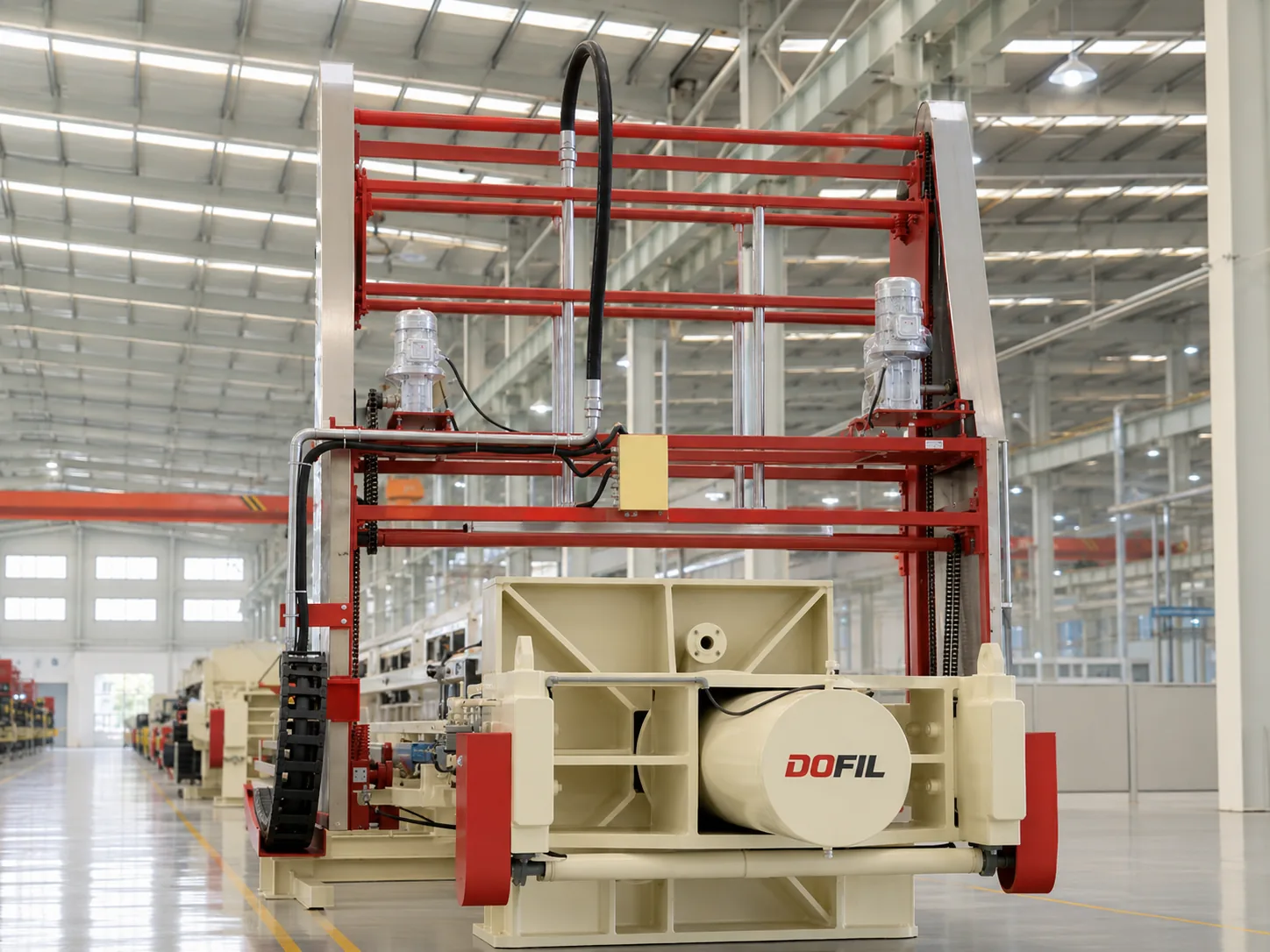 Hydraulic closing end of DOFIL filter press