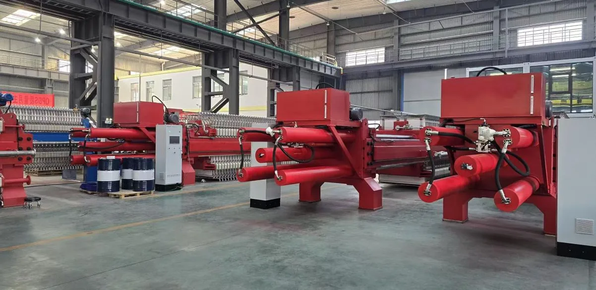 Filter press assembly line in factory