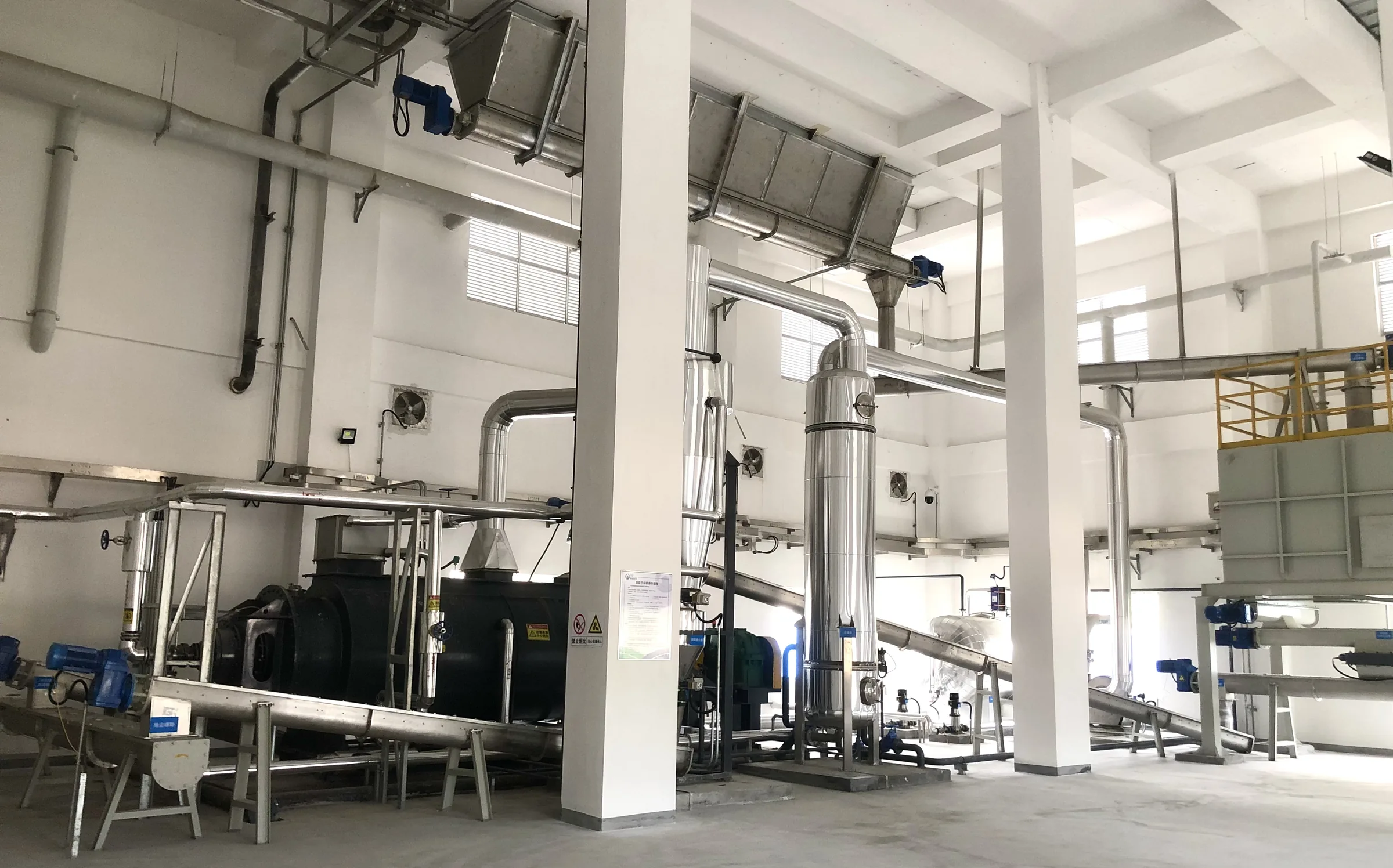 Auxiliary piping and process system at filter press site