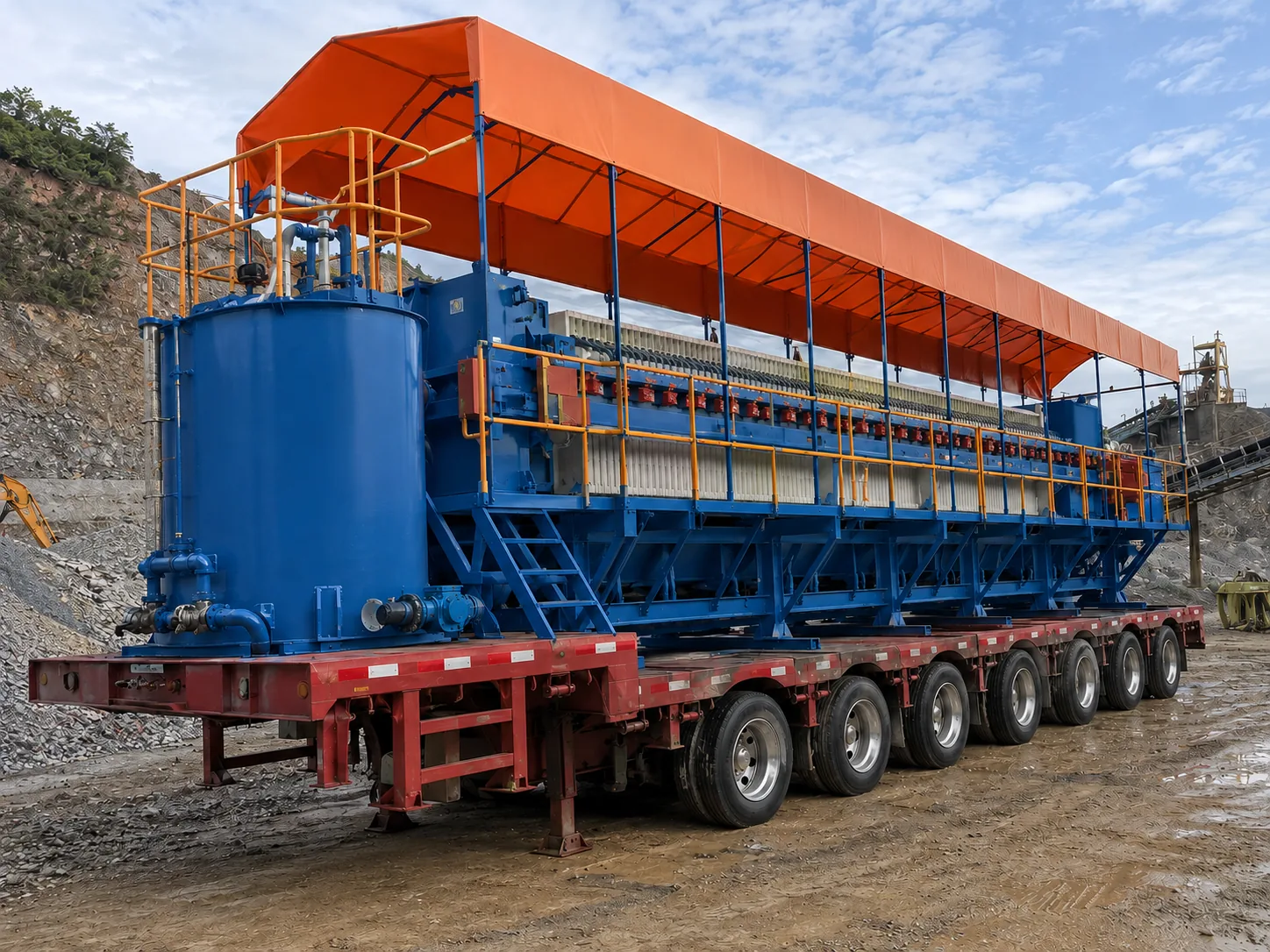 Filter press package for mineral concentrate site