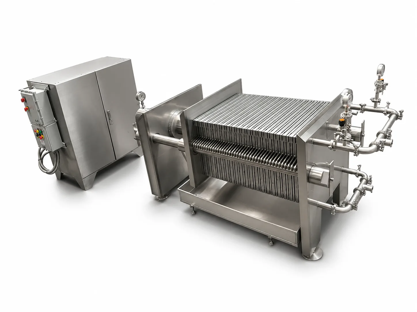 Explosion proof stainless steel filter press