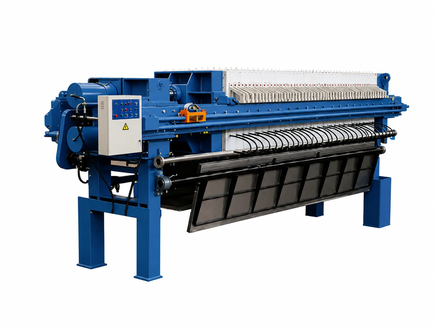 High pressure membrane filter press for lower cake moisture