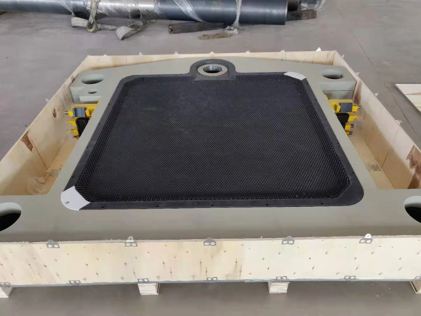VPA20 Series vertical pressure filter plate prepared in a protective crate